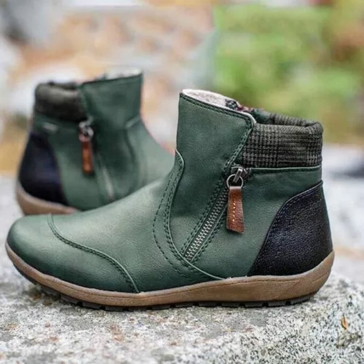 Women’s Ankle Boots – Waterproof – Side Zip – Non-Slip Sole – Casual Everyday Wear