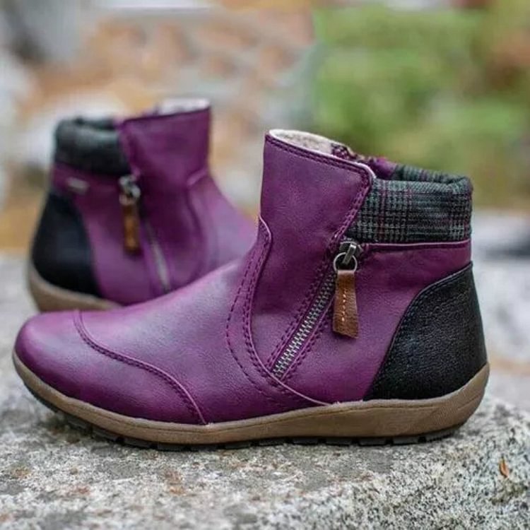 Women’s Ankle Boots – Waterproof – Side Zip – Non-Slip Sole – Casual Everyday Wear