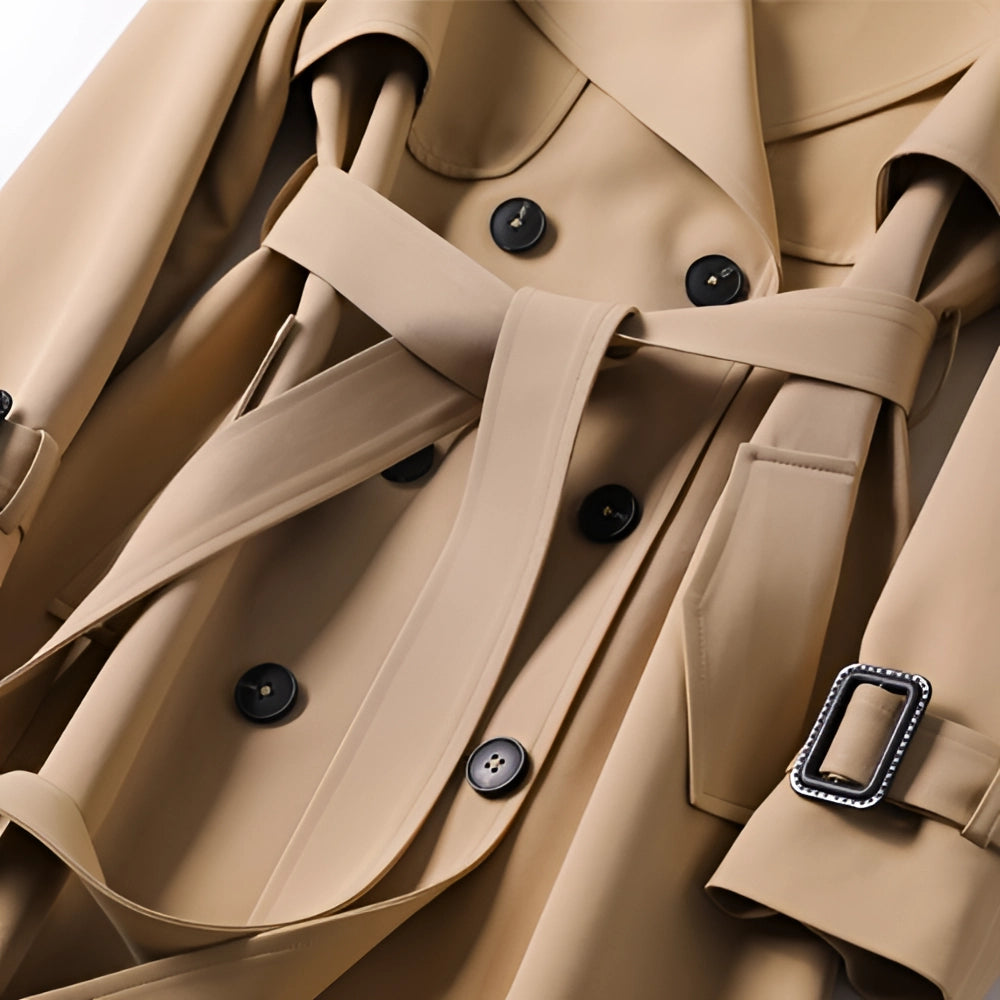 Women’s Trench Coat – Cotton Gabardine – Double Breasted – Belted Full Length