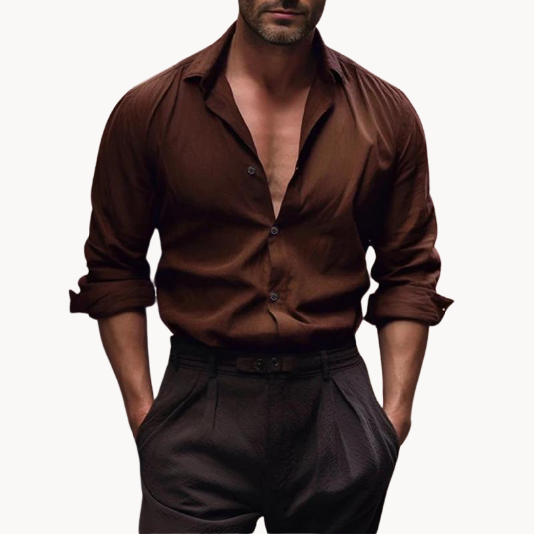 Men’s Button-Down Shirt – Tailored Fit – Long Sleeve – Breathable Cotton