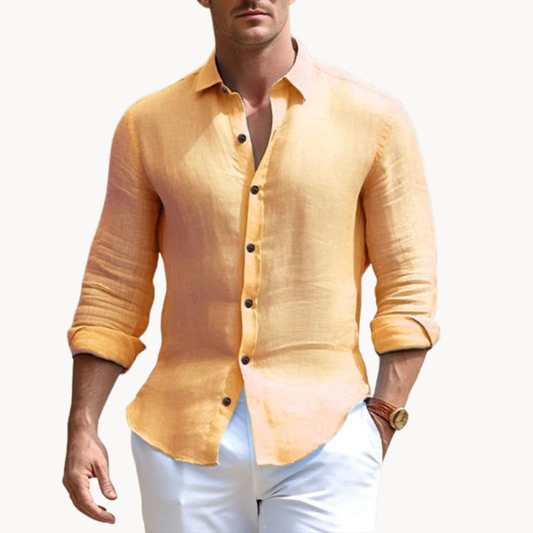 Men’s Button-Down Shirt – Tailored Fit – Long Sleeve – Breathable Cotton