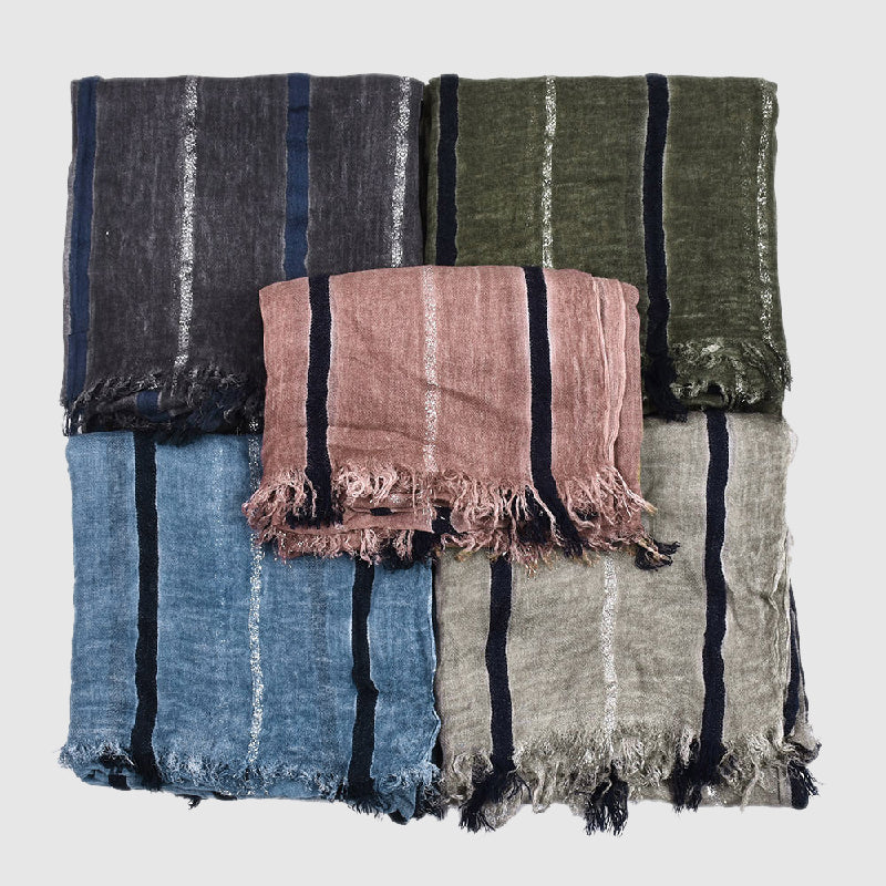 Francesca Draped Scarf | Striped Sheer Scarf