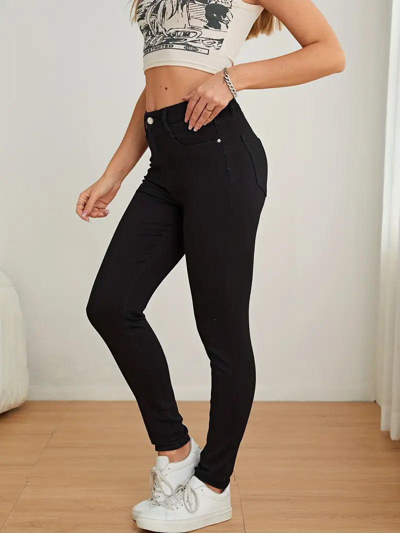 Women’s Skinny Jeans - High Waist - Stretch Denim - Slim Fit - Classic 5-Pocket
