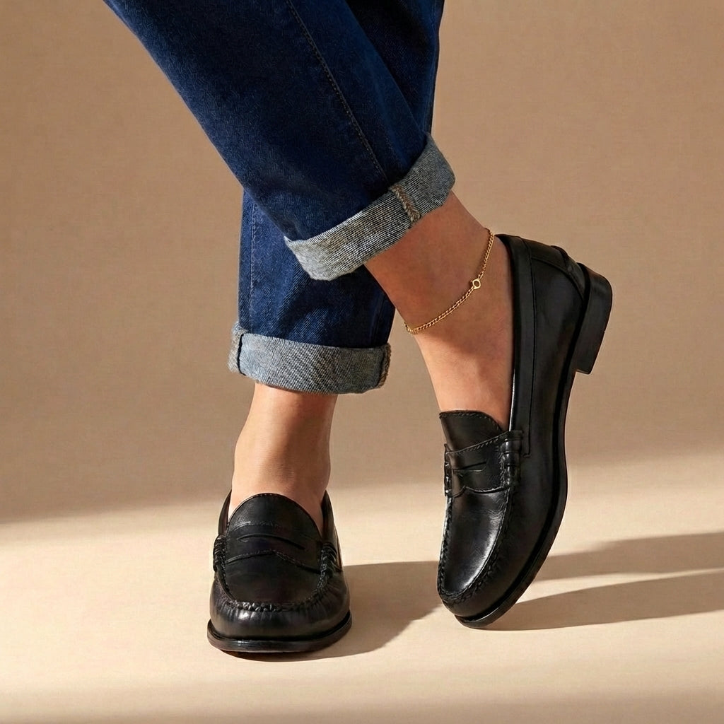 Isabella Toe Penny Loafers | Solid Loafers