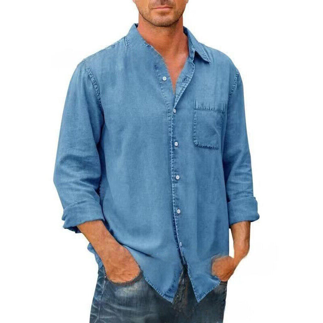 Men’s Casual Shirt – Relaxed Fit – Breathable Blend – Button-Down – Chest Pocket