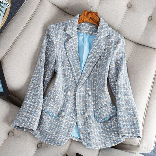 Women’s Blazer – Tailored Fit – Wool Tweed – Double-Breasted – Notched Lapel