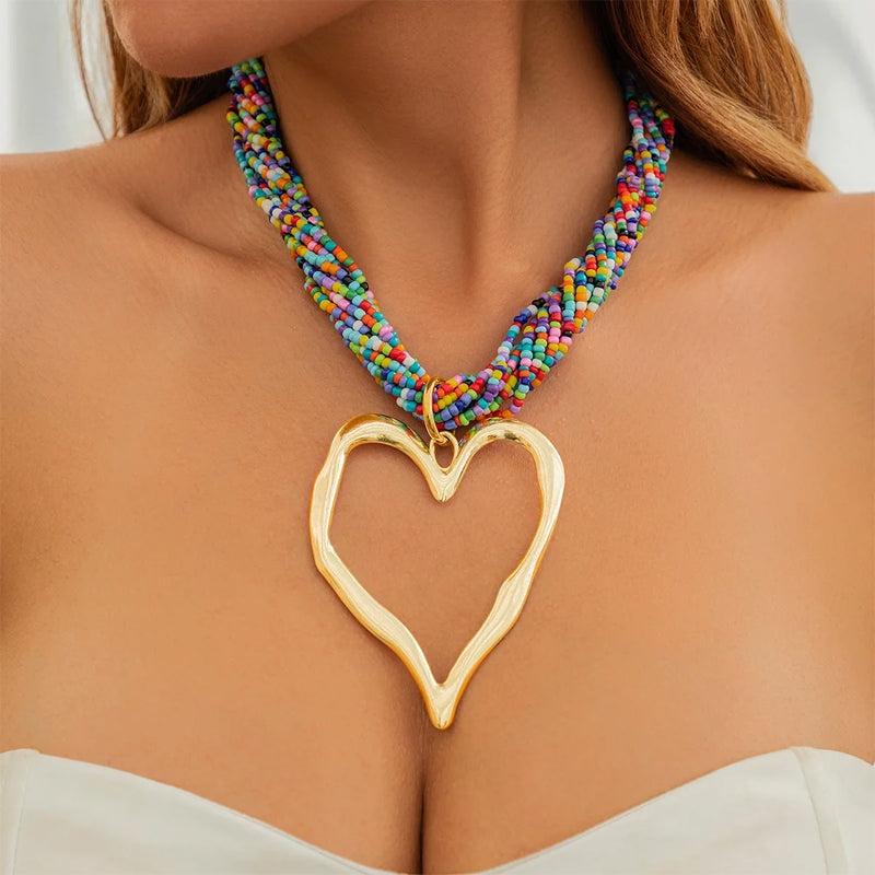 Isla Oversized Necklace | Multi-Strand Beaded Necklace