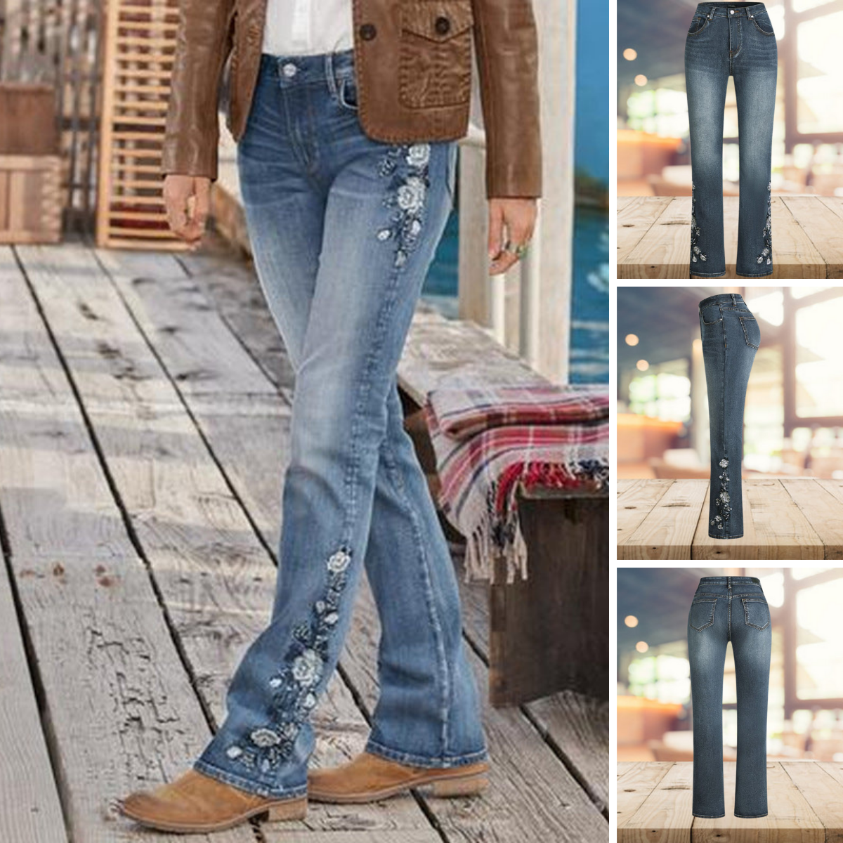Women’s Straight-Leg Jeans - Mid/High Rise - Stretch Denim - Classic 5-Pocket Design