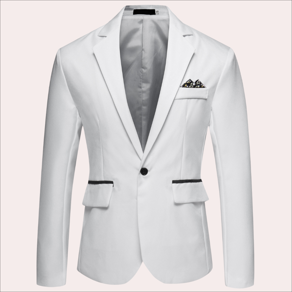 Sebastian Tailored Fit Blazer | Notched Lapel Button Closure Blazer