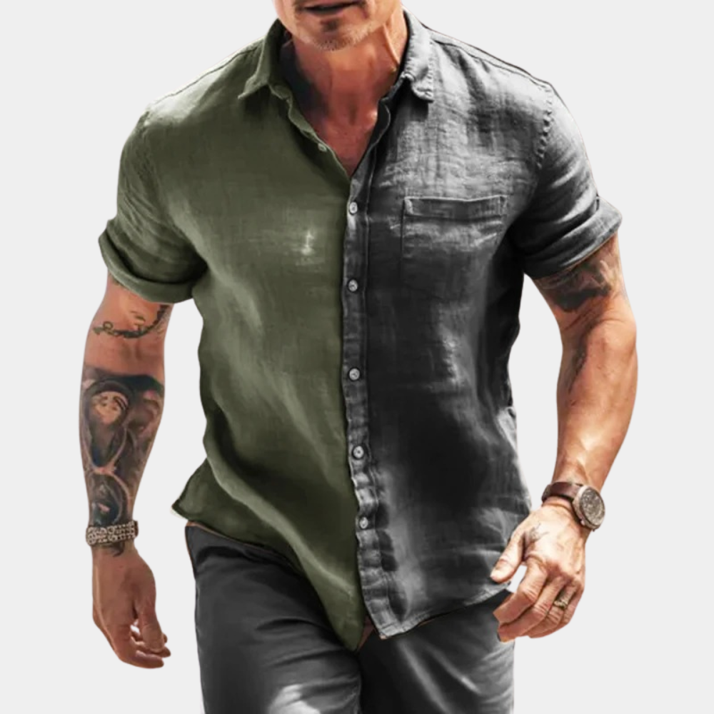 Men’s Casual Shirt – Breathable Blend – Relaxed Fit – Short Sleeve – Chest Pocket