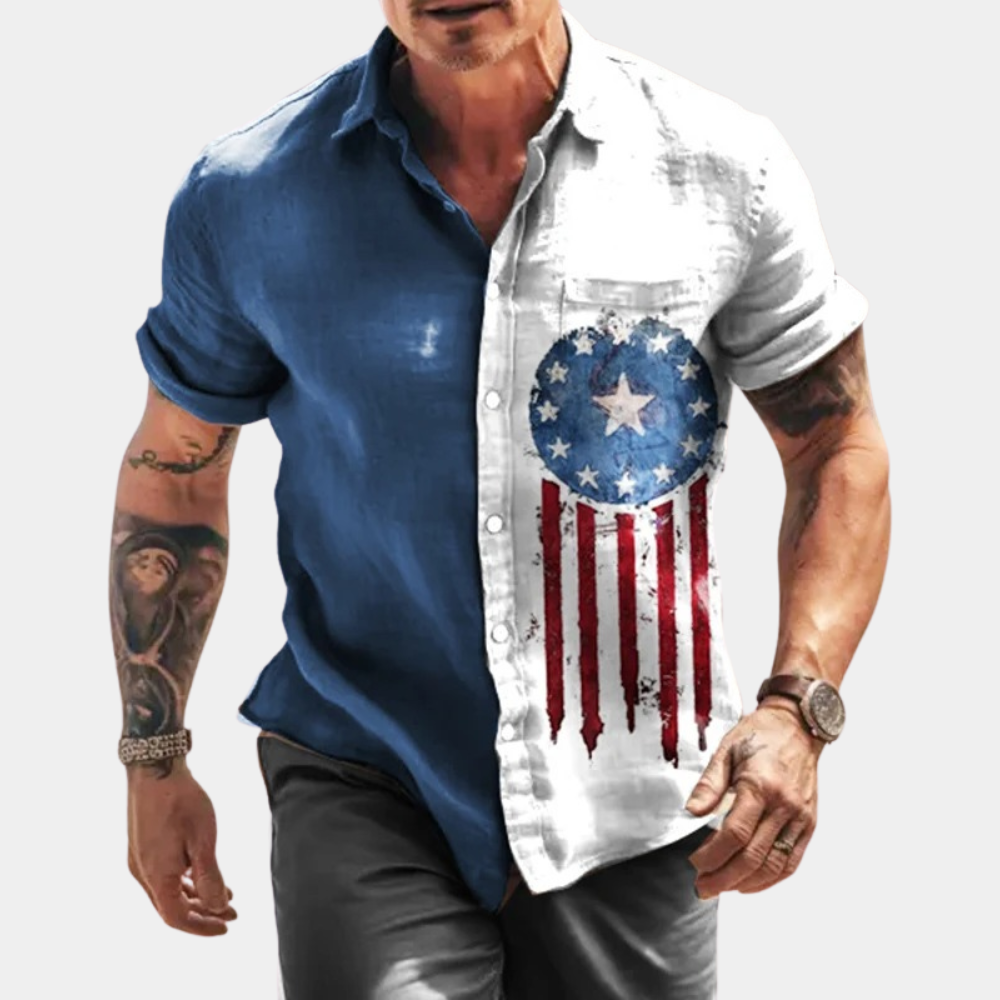 Men’s Casual Shirt – Breathable Blend – Relaxed Fit – Short Sleeve – Chest Pocket