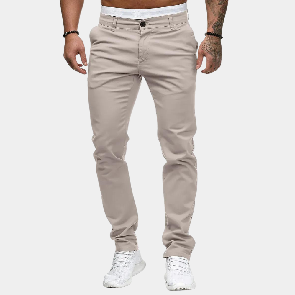 Men’s Casual Pants – Slim Fit – Cotton – Full Length Everyday Wear