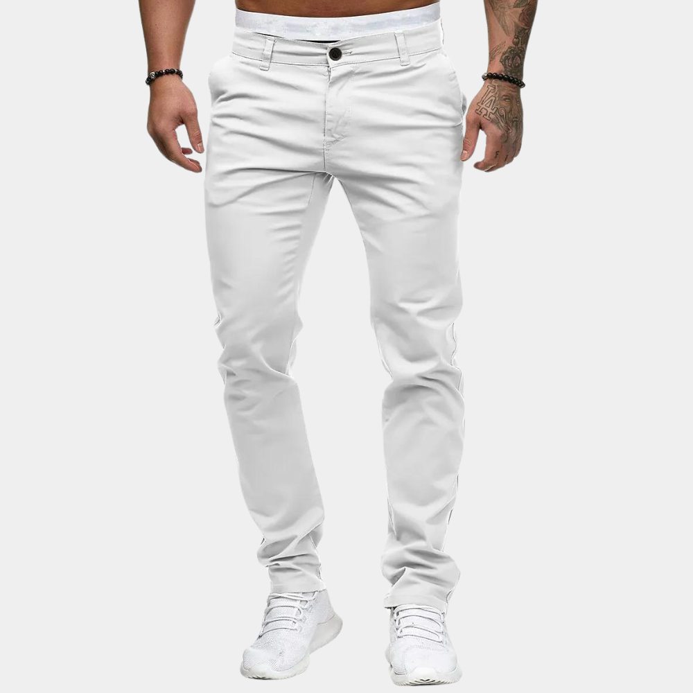 Men’s Casual Pants – Slim Fit – Cotton – Full Length Everyday Wear