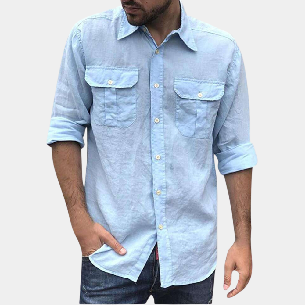 Men’s Classic Shirt – Breathable Blend – Regular Fit – Long Sleeve – Chest Pockets