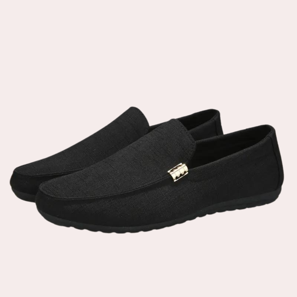 Men’s Loafers – Slip-On – Breathable Upper – Metal Accent – Streamlined Fit