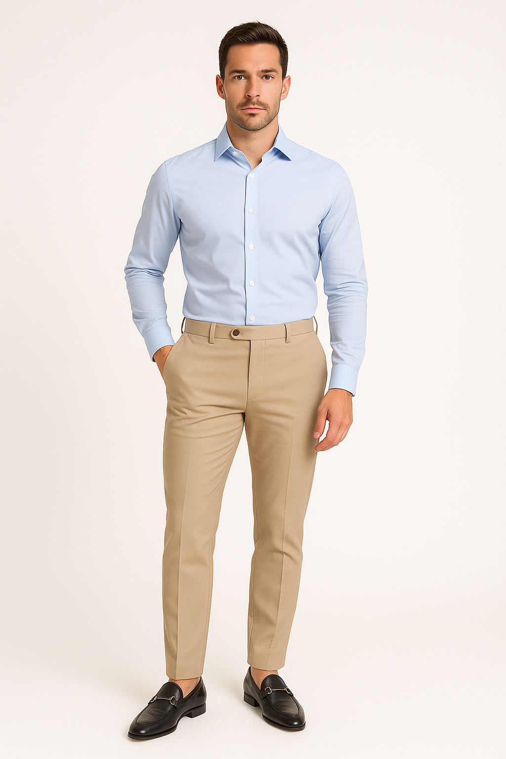 Men’s Trousers – Slim Fit – Cotton Blend – Tapered Leg – Business Casual Wear