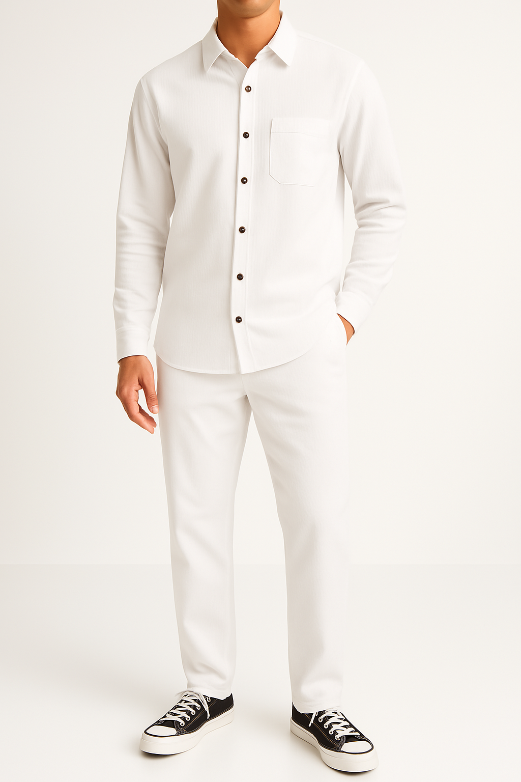 Men’s Corduroy Shirt and Pants Set – Relaxed Fit – Button-Up – Straight Leg Casual