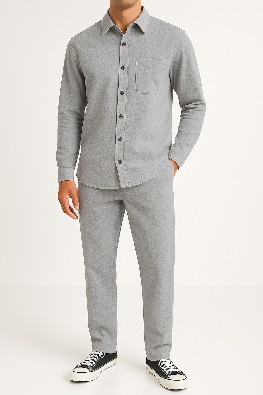 Men’s Corduroy Shirt and Pants Set – Relaxed Fit – Button-Up – Straight Leg Casual