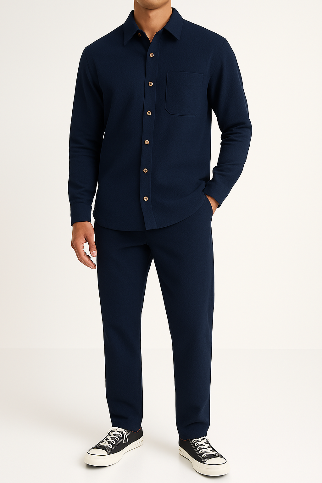 Men’s Corduroy Shirt and Pants Set – Relaxed Fit – Button-Up – Straight Leg Casual