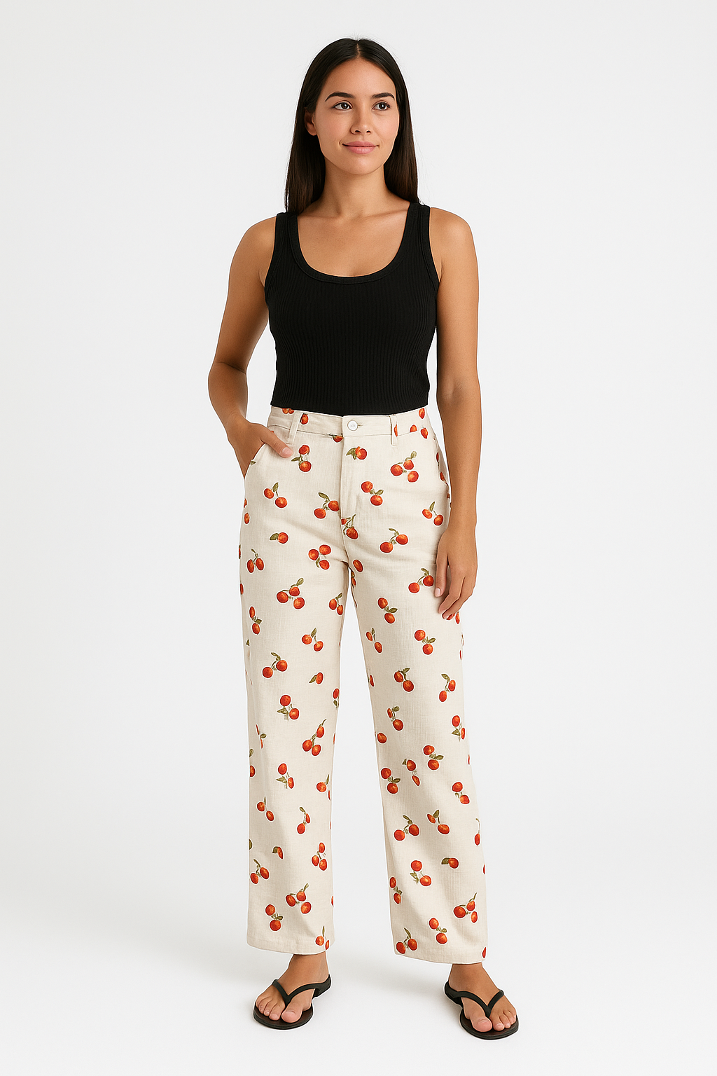 Women’s Pants – Relaxed Fit – Straight Leg – Bold Print – Breathable Blend