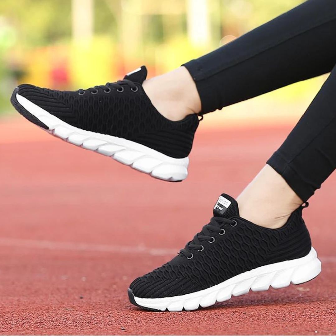 Women’s Sneakers – Knit Upper – Low Top – Breathable Fit – Memory Foam Cushioning