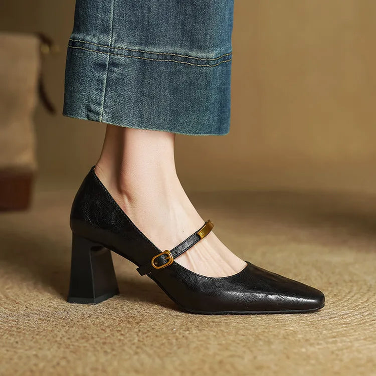 Mary Jane Standard Fit Heels | Strap Block Heel