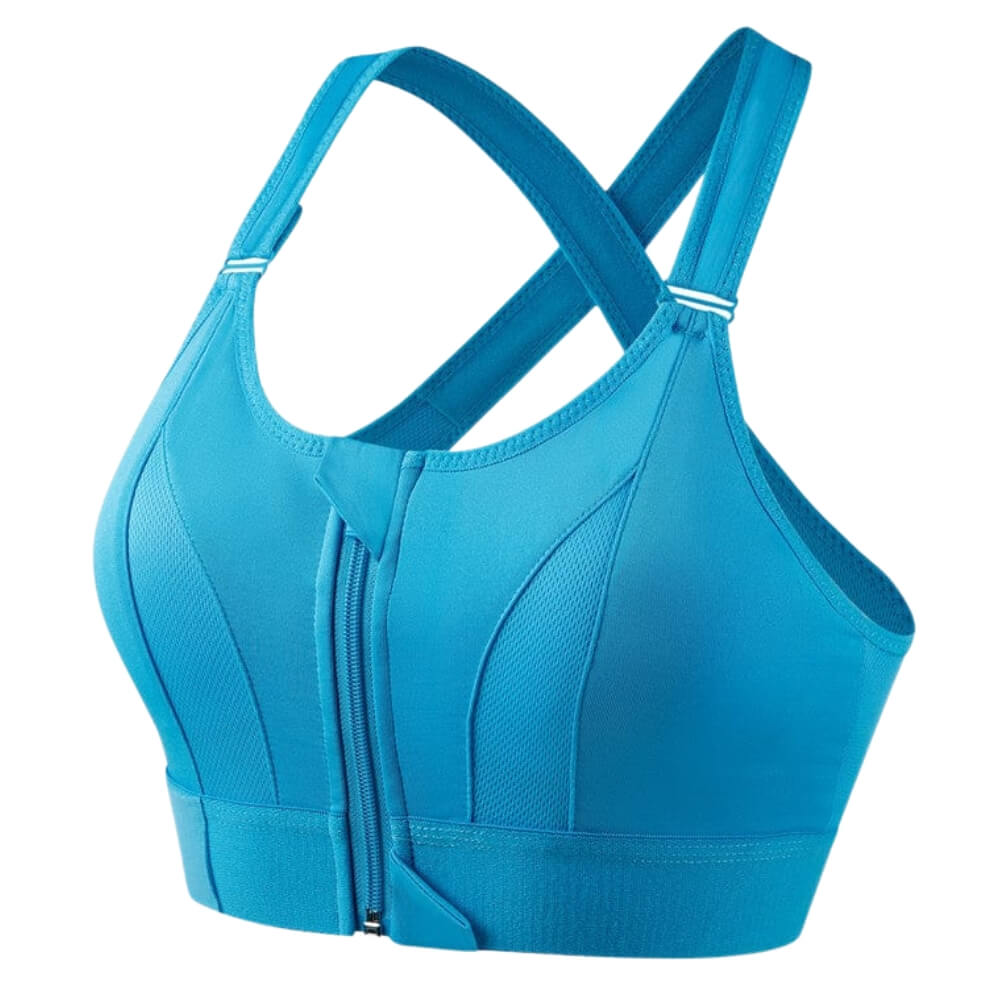 Women’s Support Bra – Longline Fit – Front Zip – Cross-Back – Breathable Blend