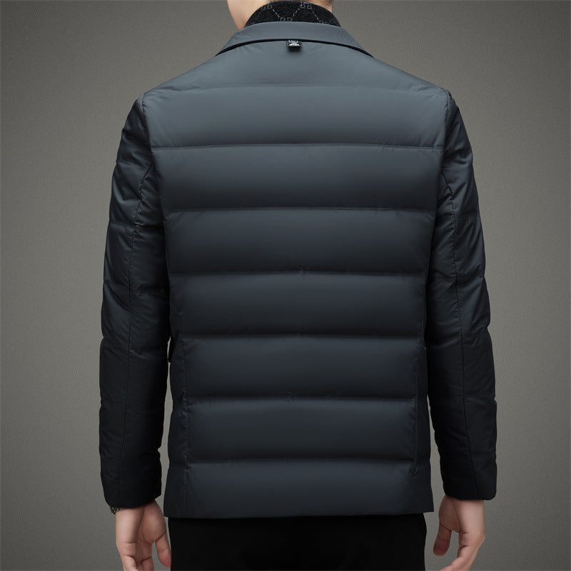 Men’s Down Jacket – Tailored Fit – Double-Breasted – Quilted Business Outerwear