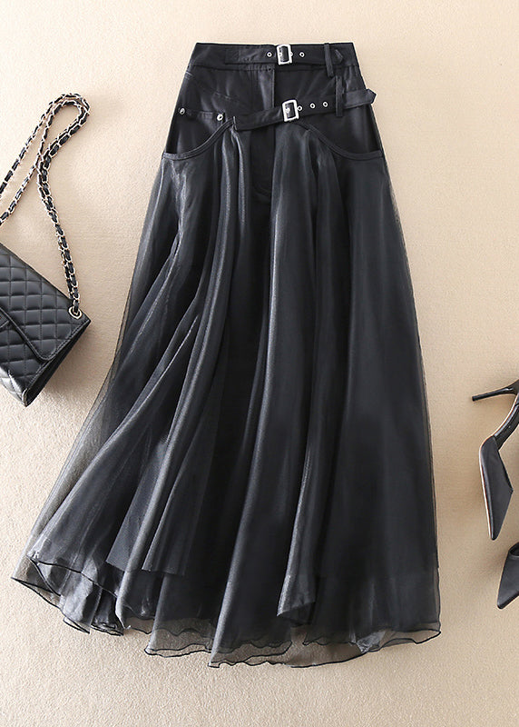 Women’s A-Line Tulle Skirt – Full Length – Structured Waist – Layered Design