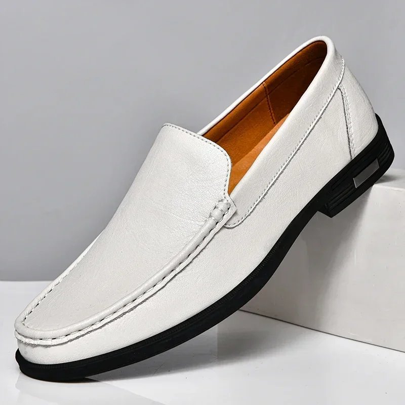 Men’s Moccasins – Leather Slip-On – Classic Stitch – Comfort Fit