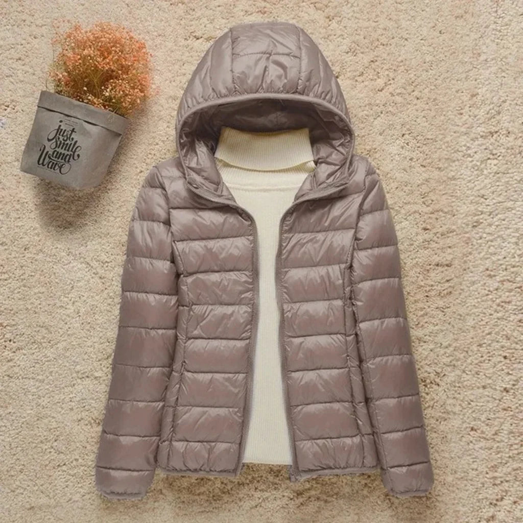 Women’s Quilted Jacket – Regular Fit – Lightweight Padded – Zip Front – Hip Length