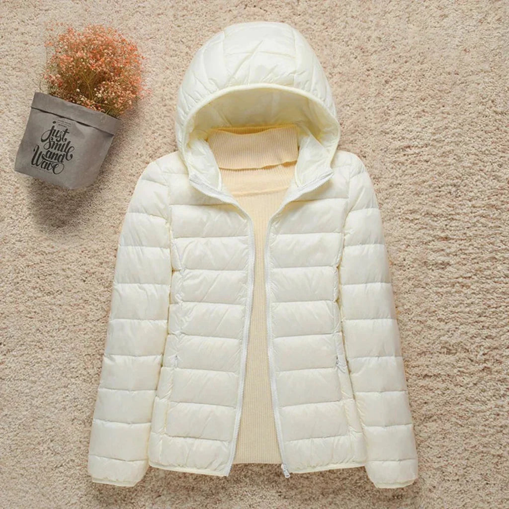 Women’s Quilted Jacket – Regular Fit – Lightweight Padded – Zip Front – Hip Length