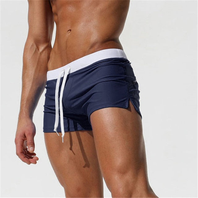 Men’s Swim Trunks – Slim Fit – Quick-Dry Breathable Fabric – Short Length – Drawstring Waist