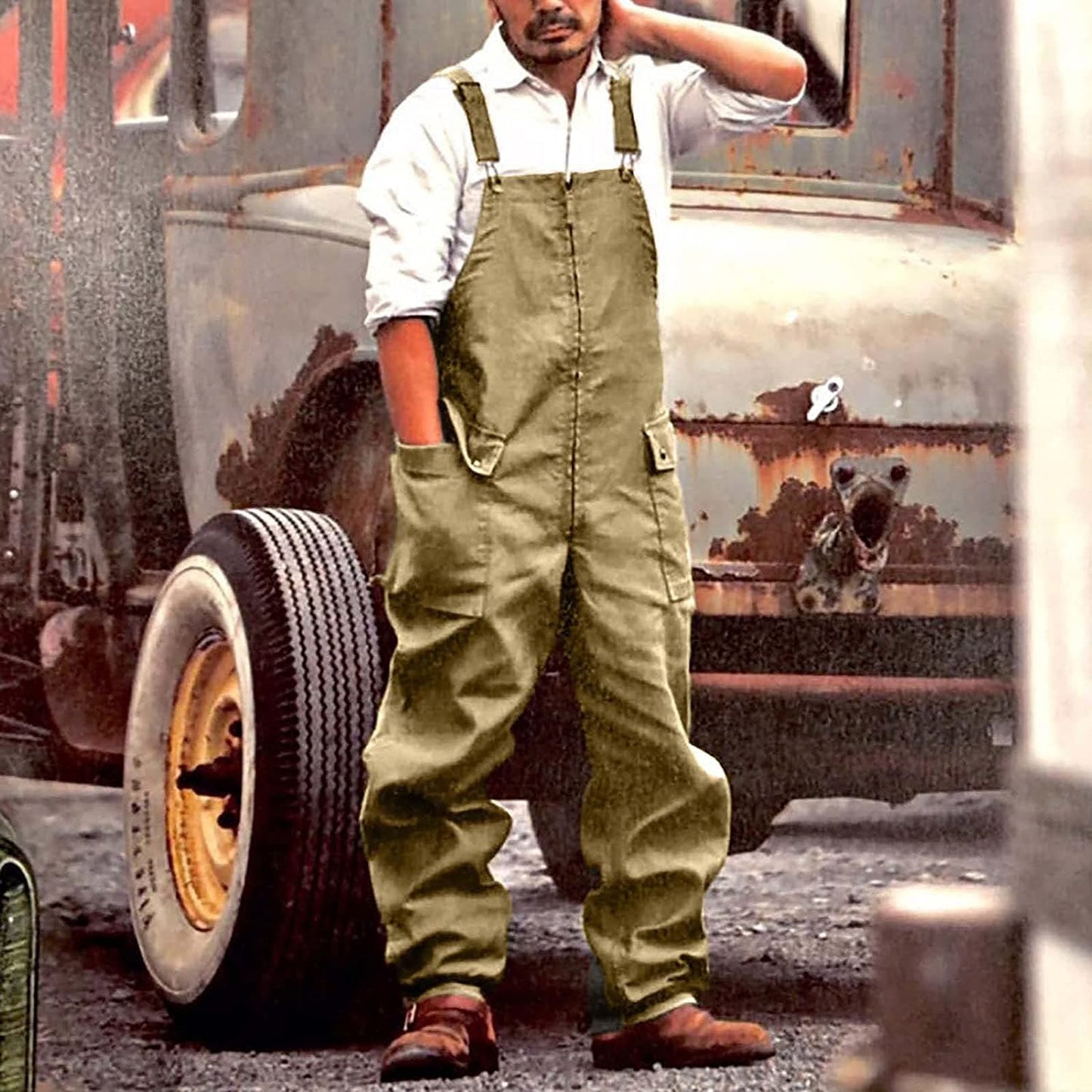 Men’s Work Overalls – Relaxed Fit – Natural Fibers – Adjustable Straps – Utility Pockets