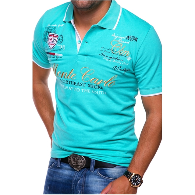 Men’s Polo Shirt – Slim Fit – Breathable Blend – Graphic Detail – Casual Wear