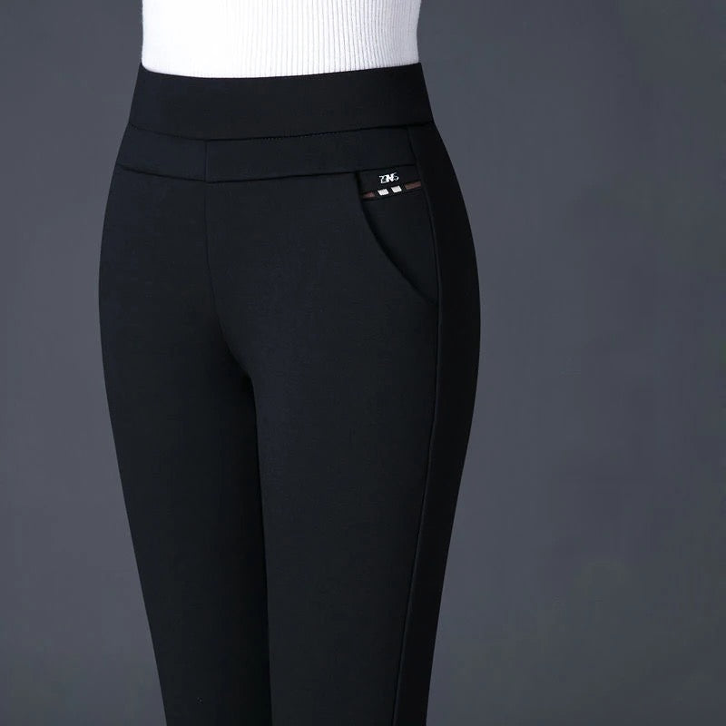 Women’s High-Waisted Leggings – Slim Fit – Stretch Fabric – Faux Pocket Detail