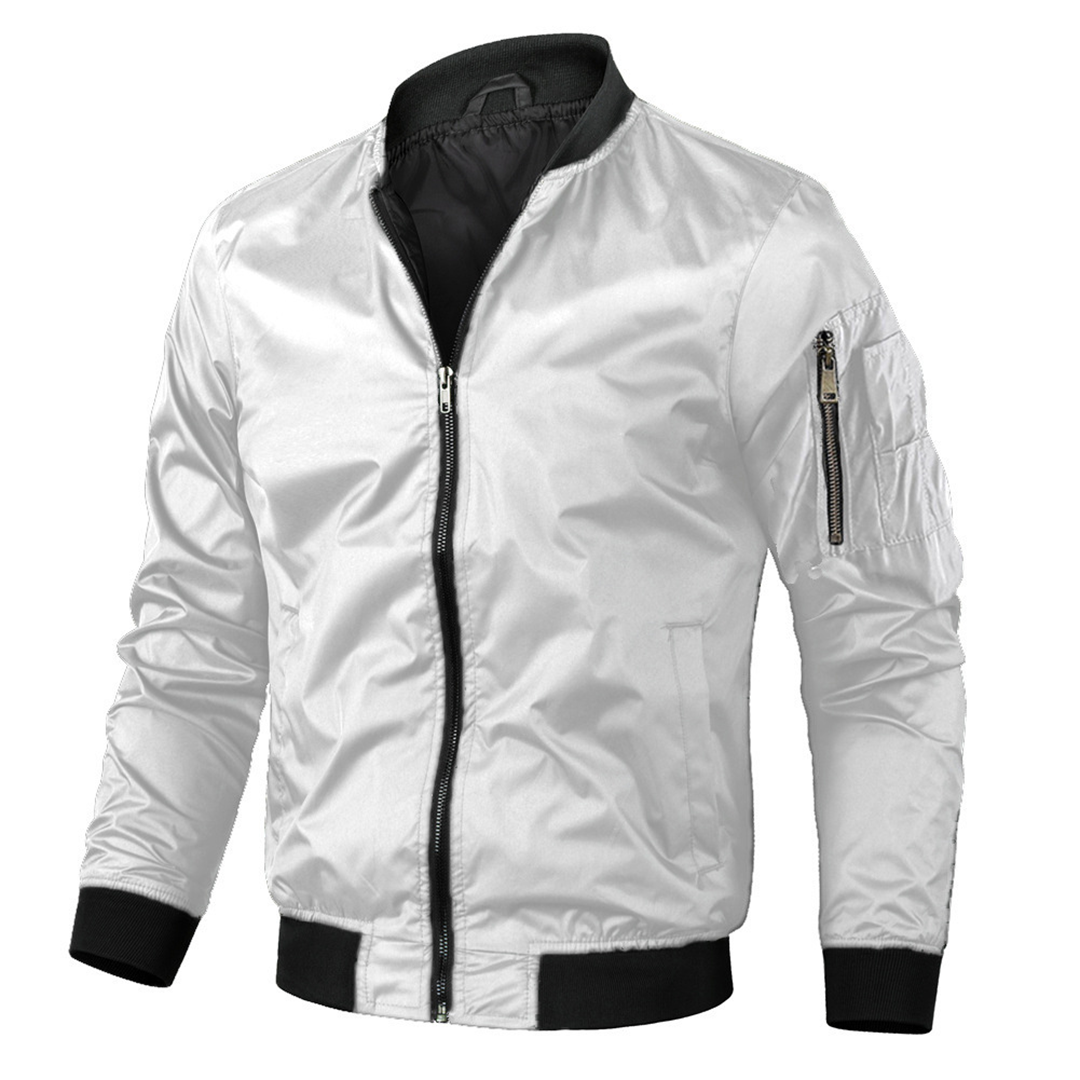 Men’s Bomber Jacket – Regular Fit – Lightweight Breathable – Ribbed Trim – Zip Front