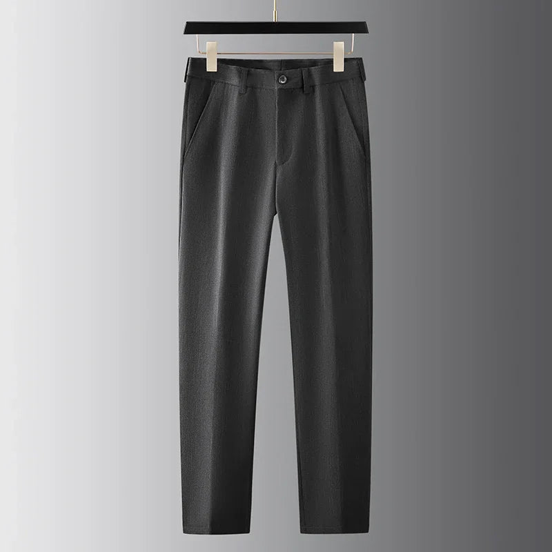 Men's Suit Set - Slim Fit Blazer & Flat Front Trousers - Notch Lapel - 2-Button Closure