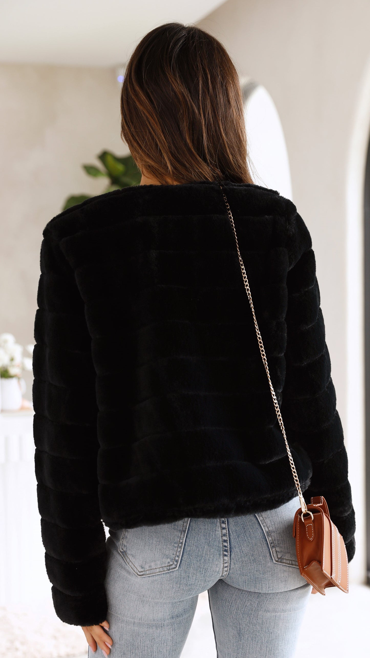 Women’s Crop Jacket – Quilted Texture – Open Front – Structured Fit
