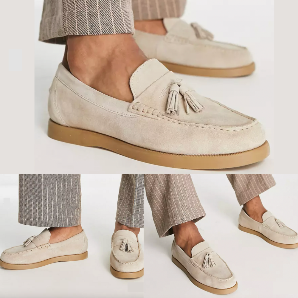 Men’s Loafers – Suede Feel – Slip-On – Tassel Detail – Sleek Fit – Smart Casual