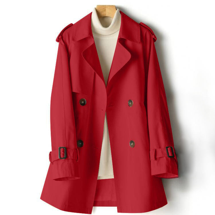 Sofia Relaxed Fit Trench Coat | Double-Breasted Button Front Coat