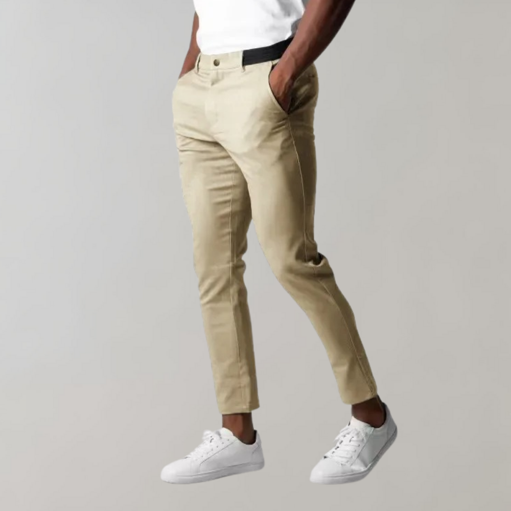 Men’s Chino Pants – Slim Fit – Tapered Leg – Cotton – Ankle Length Casual Wear
