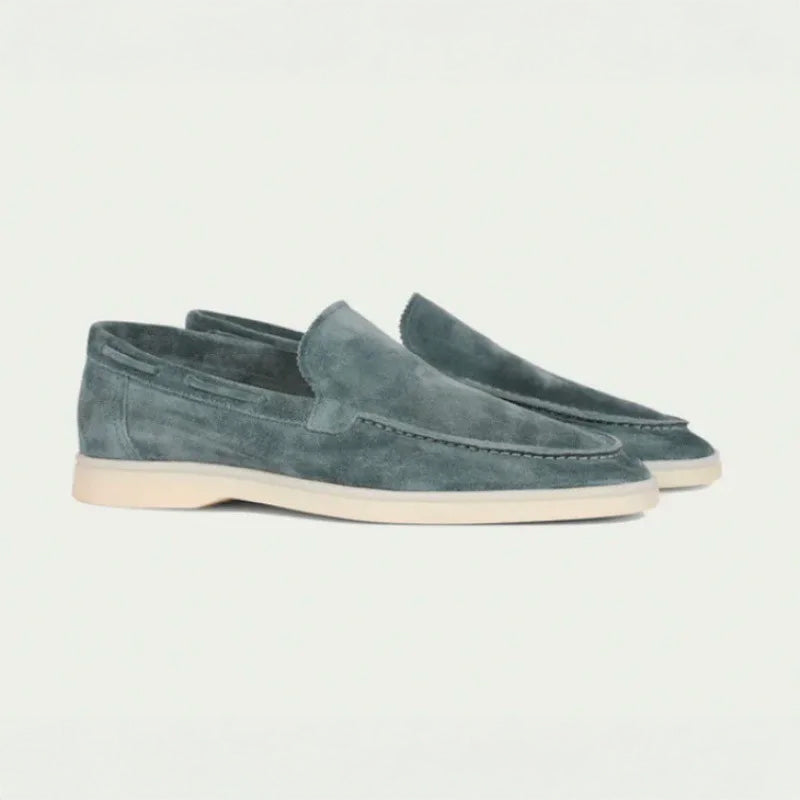 Men’s Loafers – Suede Finish – Slip-On – Moc Toe – Streamlined Fit
