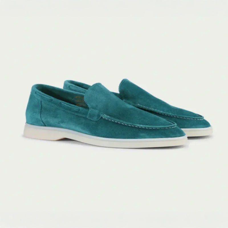 Men’s Loafers – Suede Finish – Slip-On – Moc Toe – Streamlined Fit