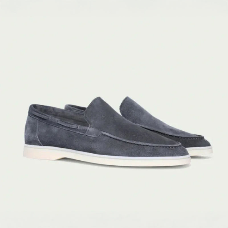 Men’s Loafers – Suede Finish – Slip-On – Moc Toe – Streamlined Fit