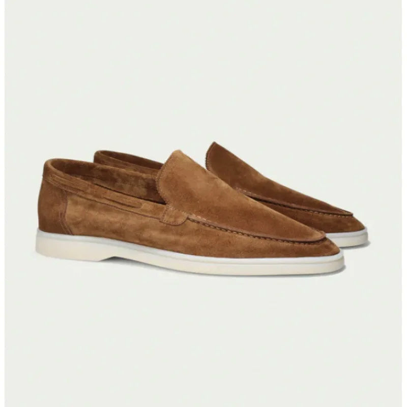Men’s Loafers – Suede Finish – Slip-On – Moc Toe – Streamlined Fit