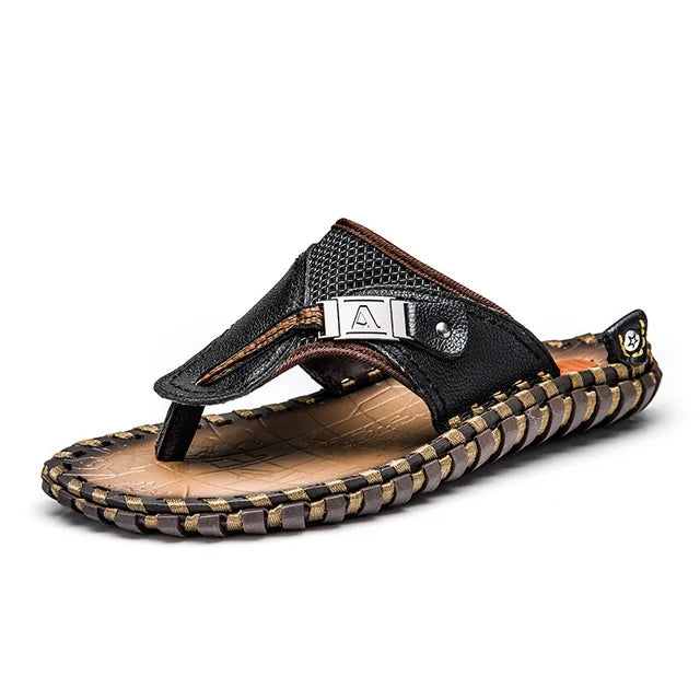 Men’s Flip-Flops – Strap – Textured Footbed – Casual Open-Toe Design