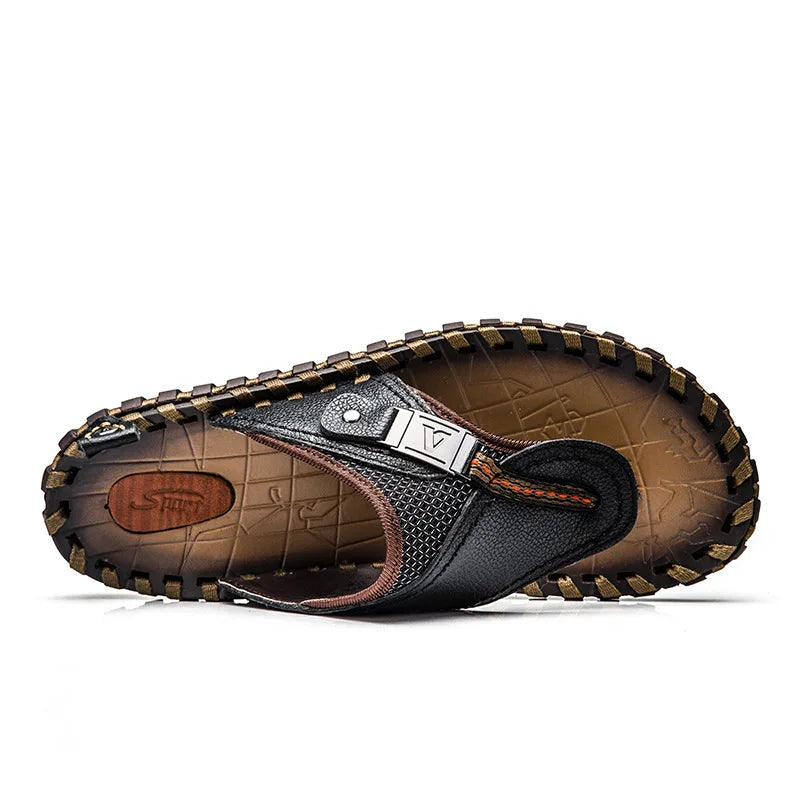 Men’s Flip-Flops – Strap – Textured Footbed – Casual Open-Toe Design
