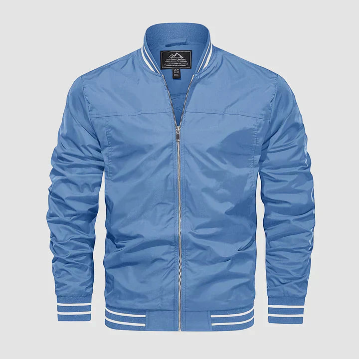 Men’s Windbreaker Jacket – Lightweight – Regular Fit – Ribbed Cuffs – Zip Front