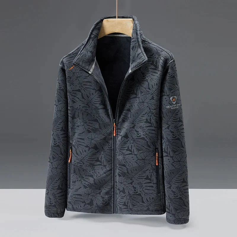Samuel Standard Fit Jacket | High Collar Leaf Pattern Jacket